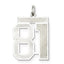 Sterling Silver/Rhodium-plated Satin Number 81 Charm