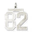 Sterling Silver/Rhodium-plated Satin Number 82 Charm
