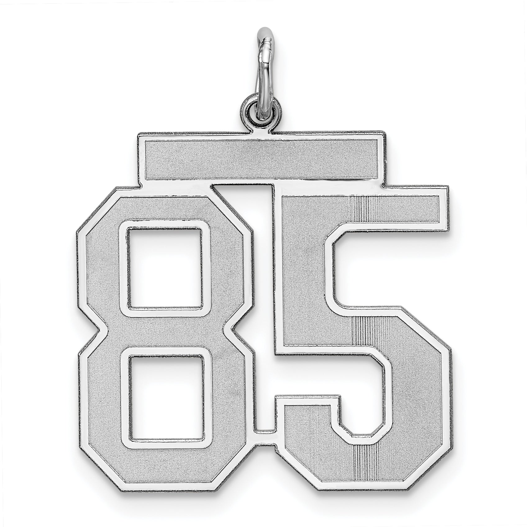 Sterling Silver/Rhodium-plated Satin Number 85 Charm Main image