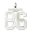 Sterling Silver/Rhodium-plated Satin Number 86 Charm