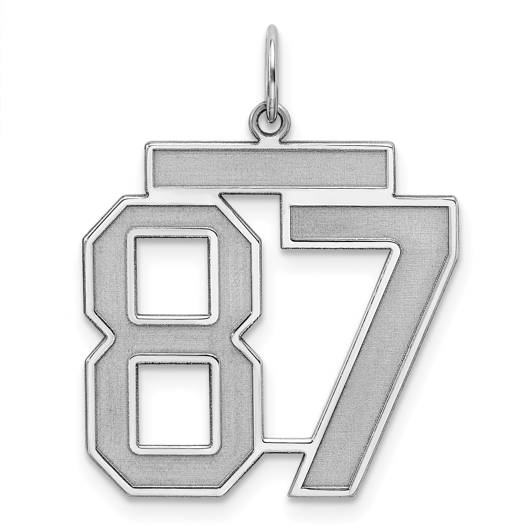 Sterling Silver/Rhodium-plated Satin Number 87 Charm Main image