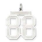 Sterling Silver/Rhodium-plated Satin Number 88 Charm