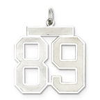 Sterling Silver/Rhodium-plated Satin Number 89 Charm