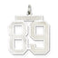 Sterling Silver/Rhodium-plated Satin Number 89 Charm
