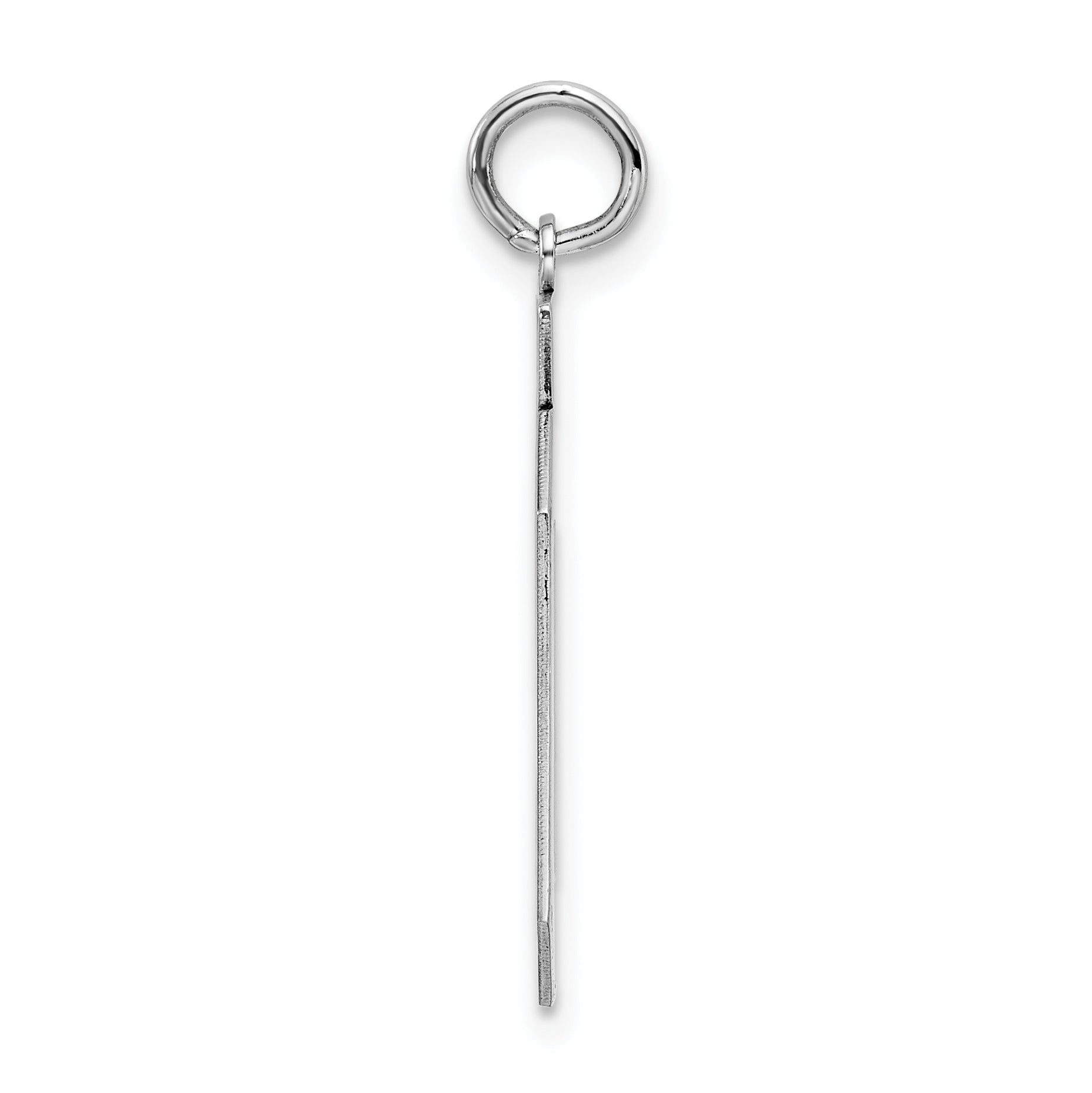 Sterling Silver Rhodium-plated Large Satin Number 90 Charm Secondary image