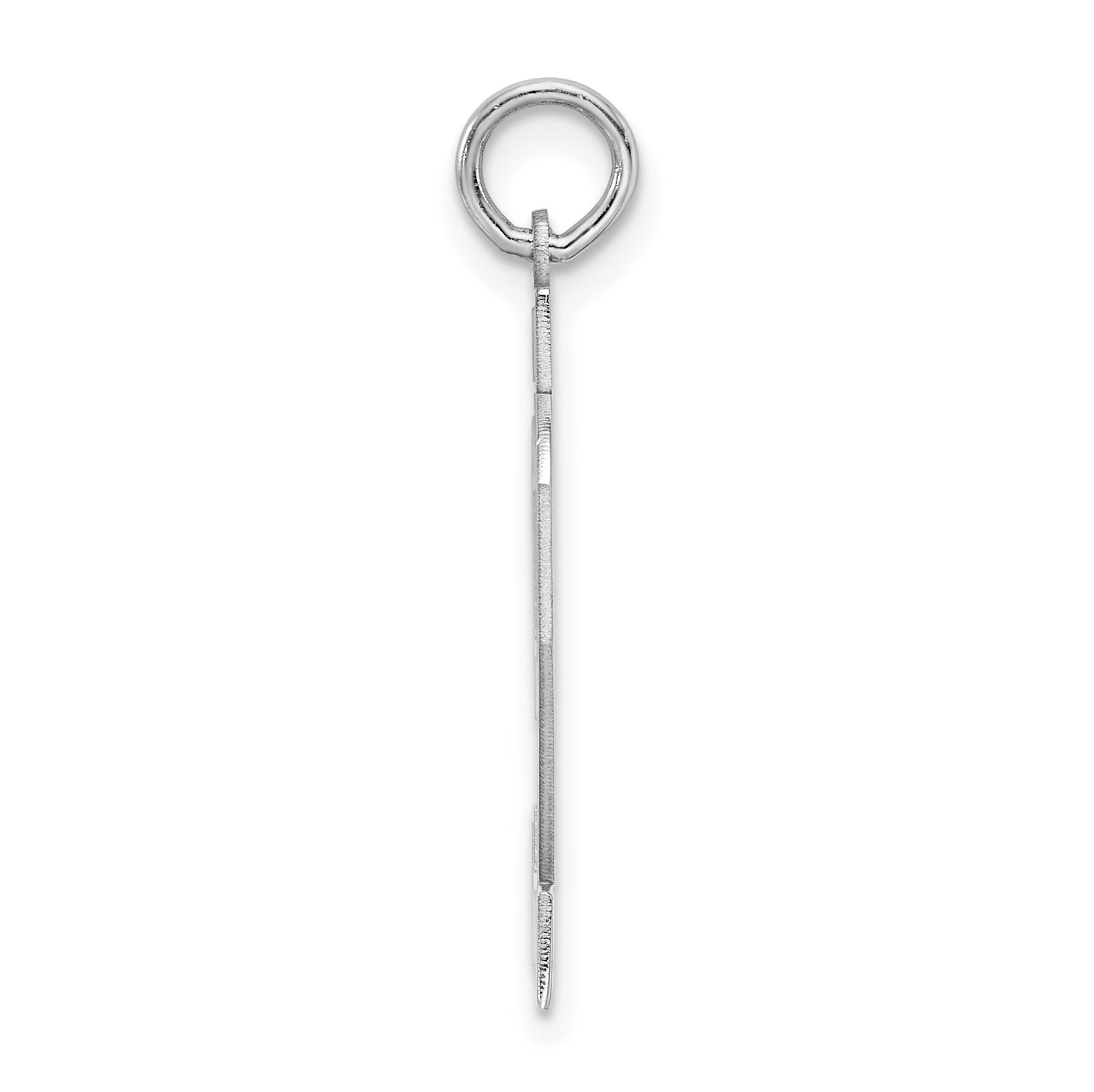 Sterling Silver Rhodium-plated Large Satin Number 92 Charm