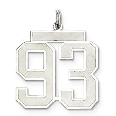 Sterling Silver/Rhodium-plated Satin Number 93 Charm
