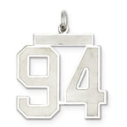 Sterling Silver/Rhodium-plated Satin Number 94 Charm