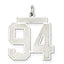Sterling Silver/Rhodium-plated Satin Number 94 Charm