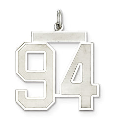 Sterling Silver/Rhodium-plated Satin Number 94 Charm