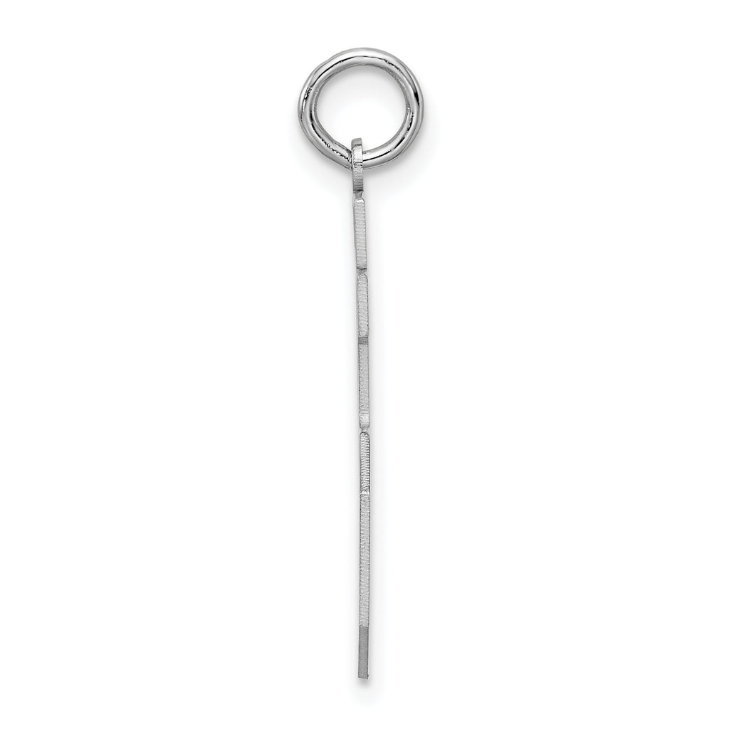 Sterling Silver Rhodium-plated Large Satin Number 95 Charm
