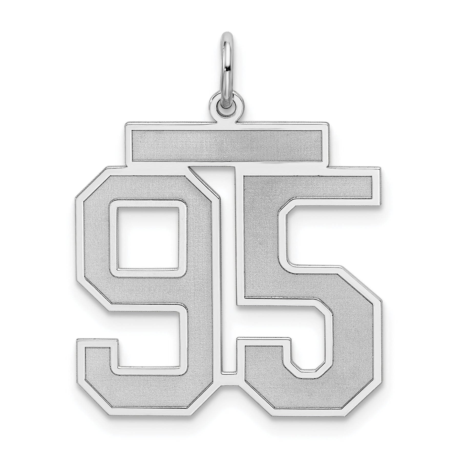 Sterling Silver/Rhodium-plated Satin Number 95 Charm Main image