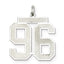 Sterling Silver/Rhodium-plated Satin Number 96 Charm