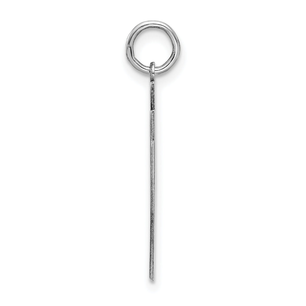 Sterling Silver Rhodium-plated Large Satin Number 97 Charm