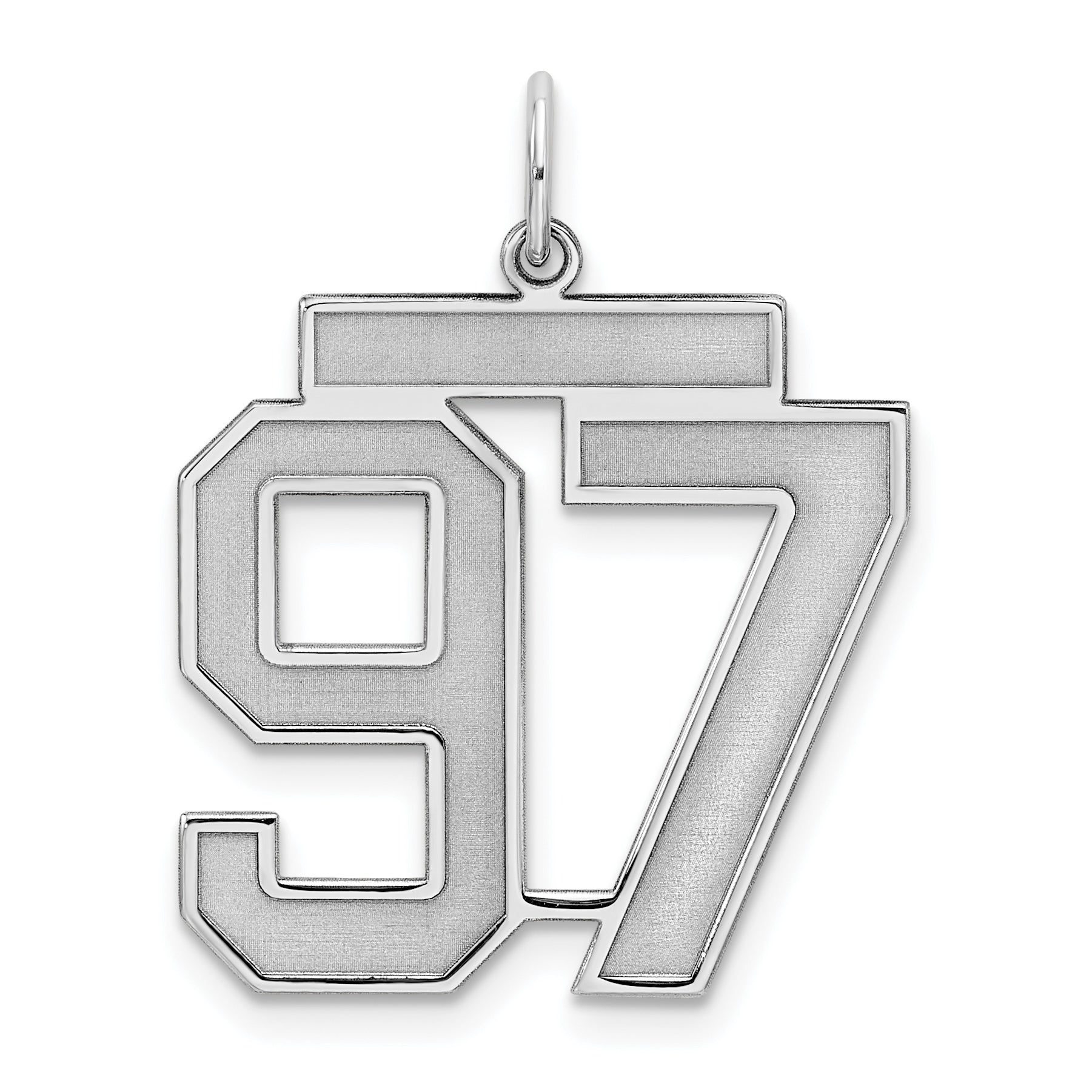 Sterling Silver/Rhodium-plated Satin Number 97 Charm Main image