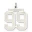 Sterling Silver/Rhodium-plated Satin Number 99 Charm