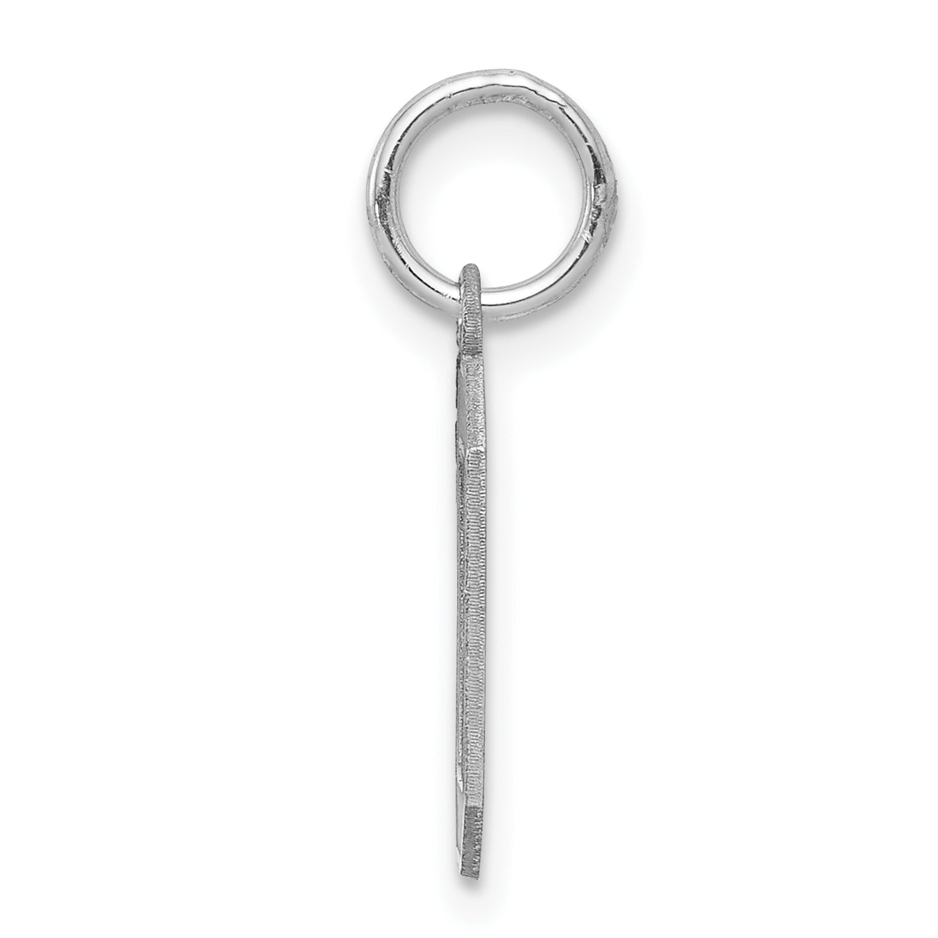 Sterling Silver/Rhodium-plated Satin Number 0 Charm Secondary image
