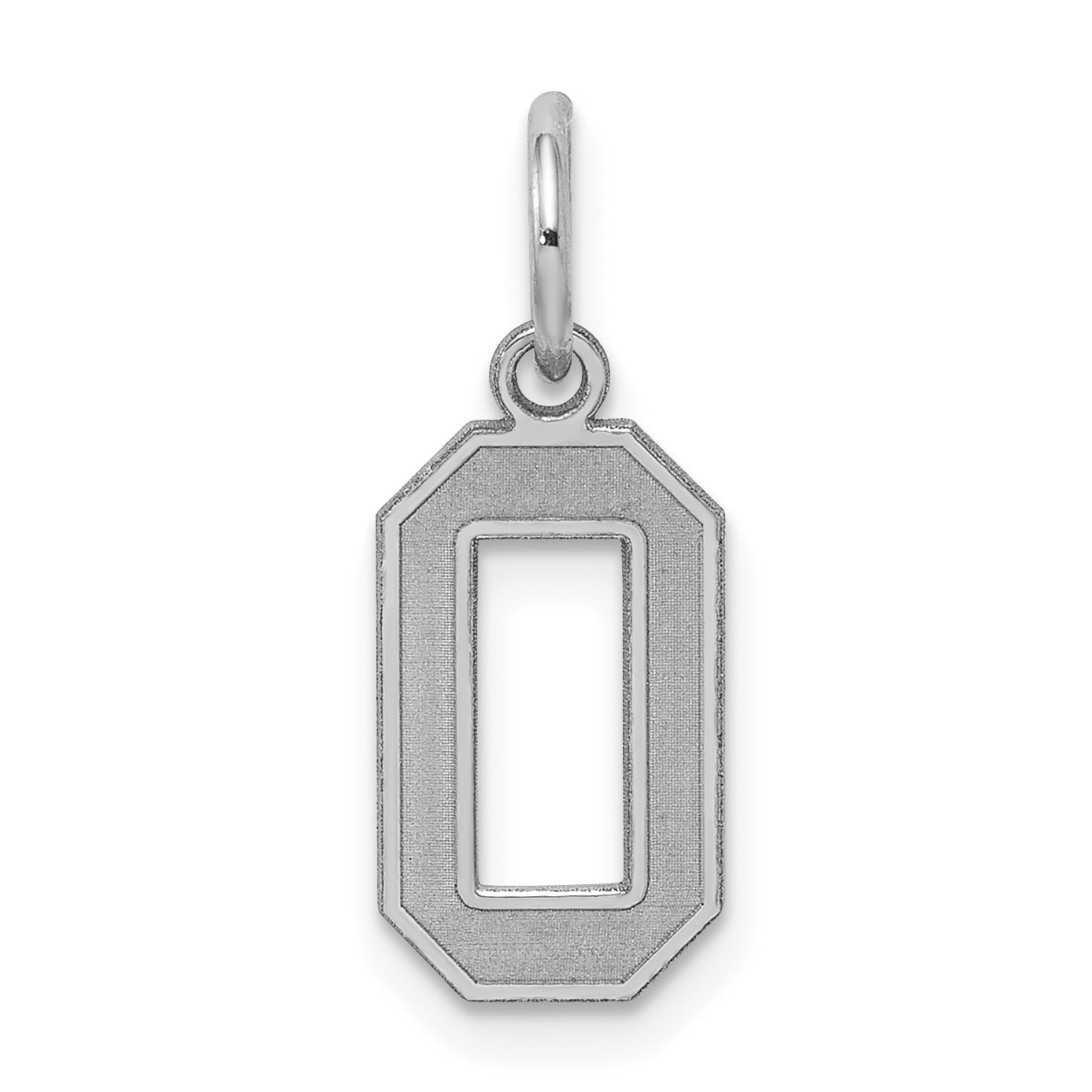 Sterling Silver/Rhodium-plated Satin Number 0 Charm Main image