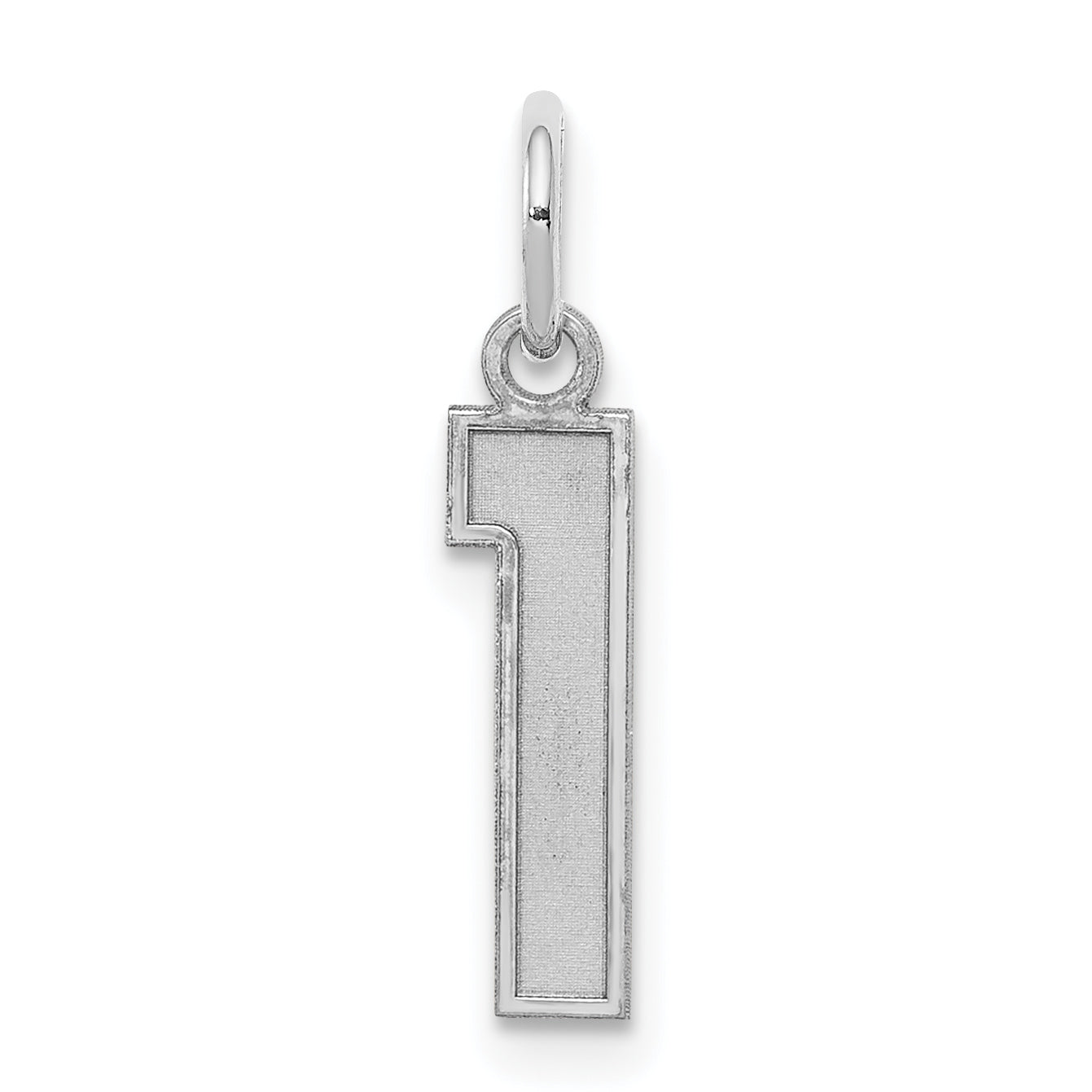 Sterling Silver/Rhodium-plated Satin Number 1 Charm Main image