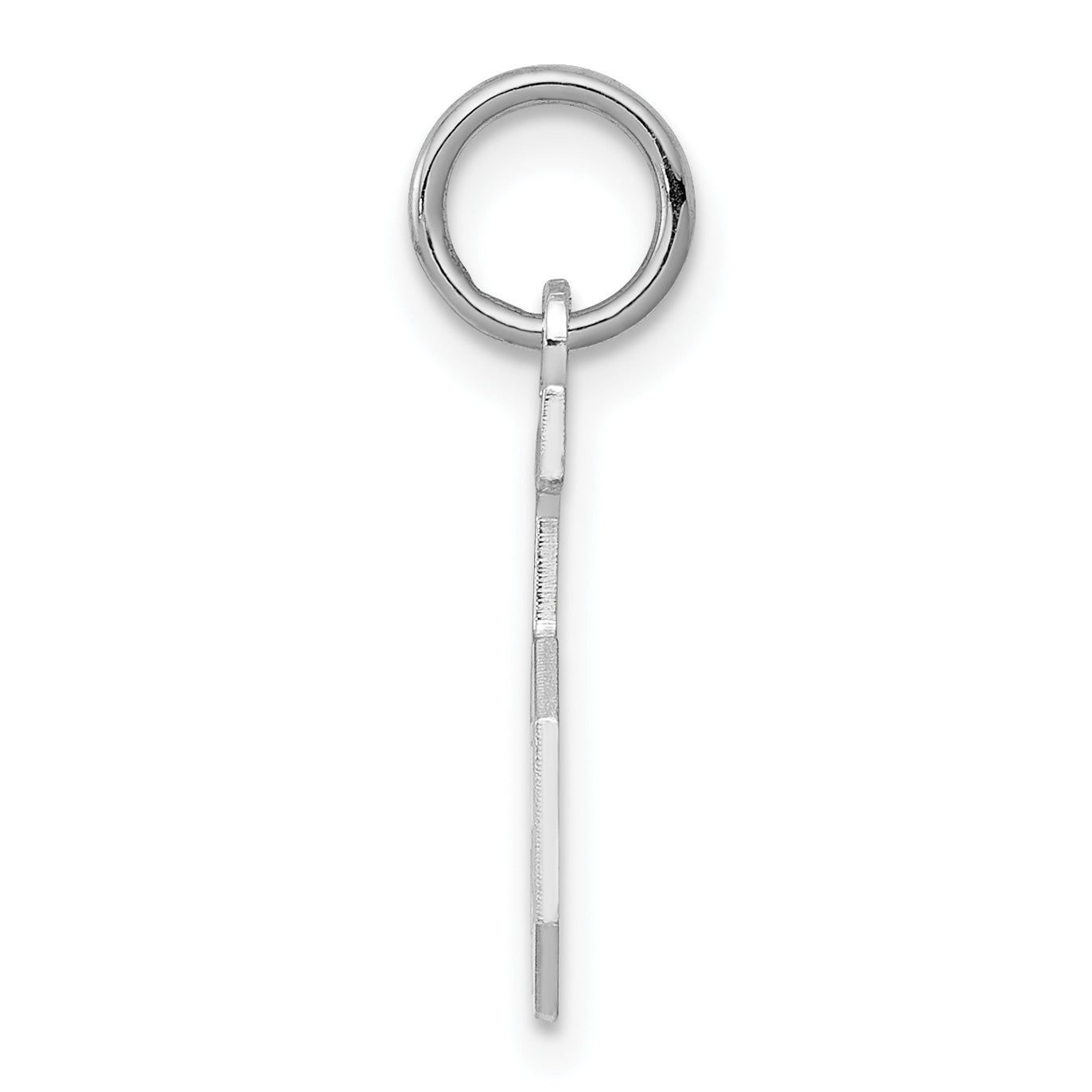 Sterling Silver/Rhodium-plated Satin Number 5 Charm Secondary image
