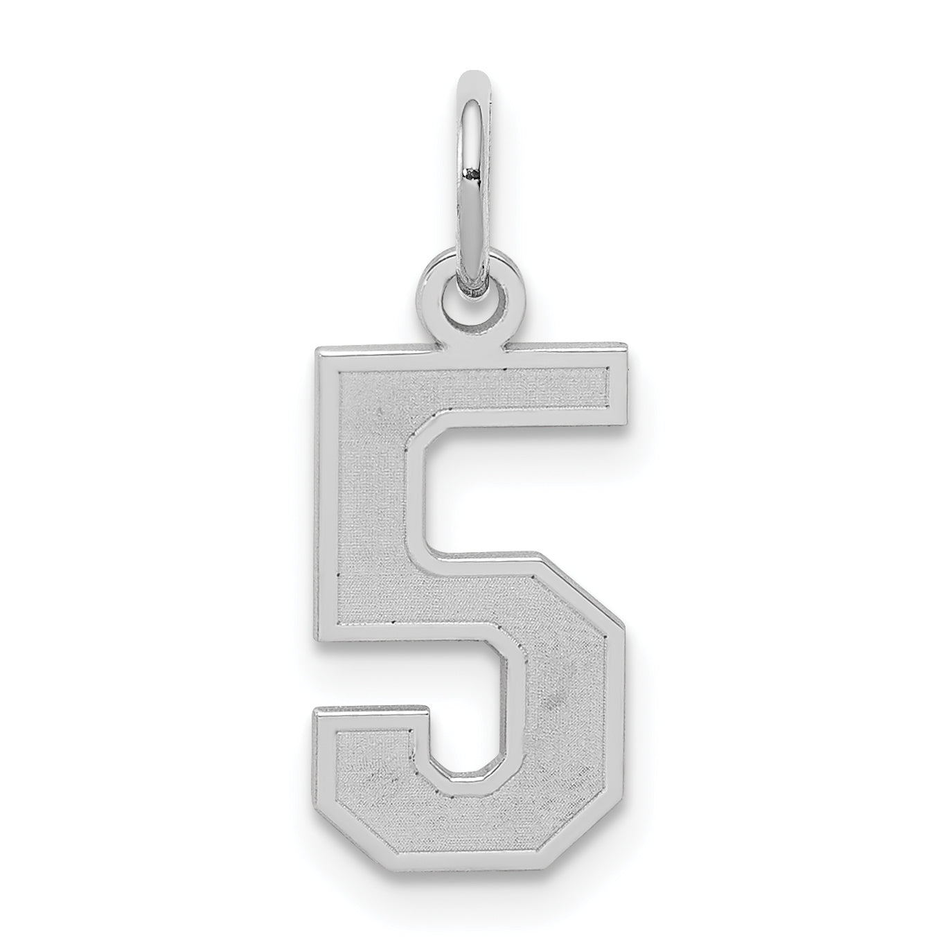 Sterling Silver/Rhodium-plated Satin Number 5 Charm Main image