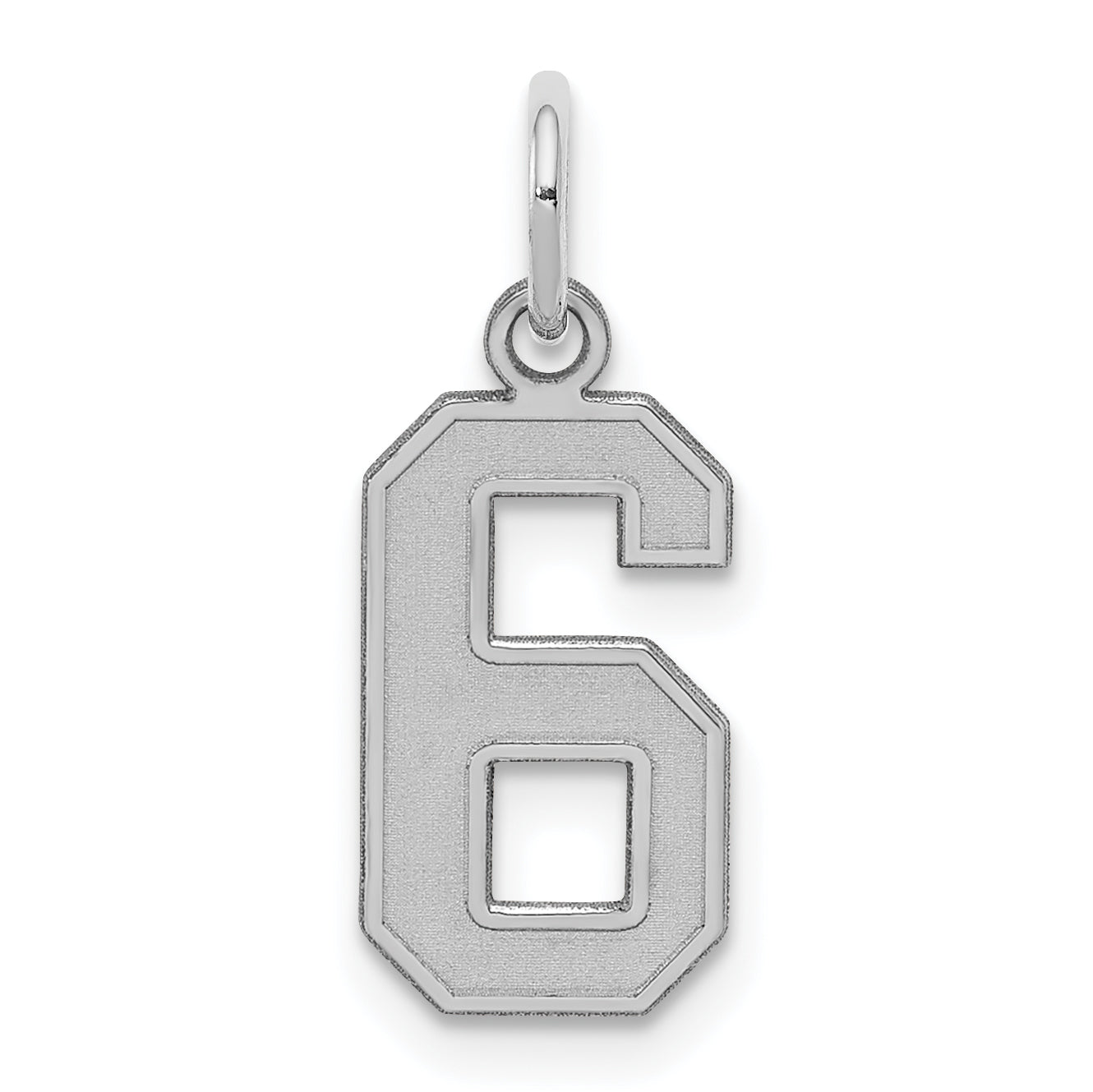 Sterling Silver/Rhodium-plated Satin Number 6 Charm Main image
