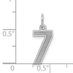Sterling Silver/Rhodium-plated Satin Number 7 Charm