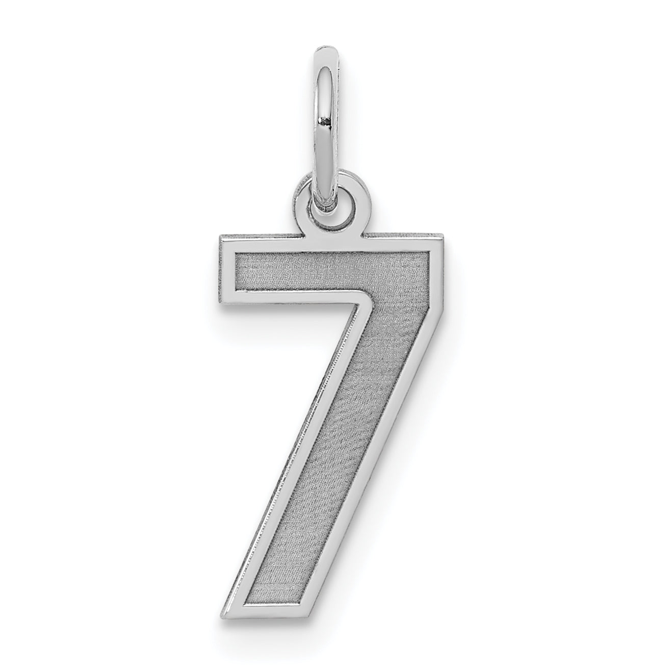 Sterling Silver/Rhodium-plated Satin Number 7 Charm Main image