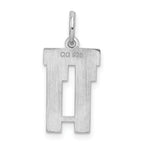 Sterling Silver/Rhodium-plated Satin Number 11 Charm