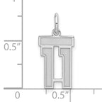 Sterling Silver/Rhodium-plated Satin Number 11 Charm