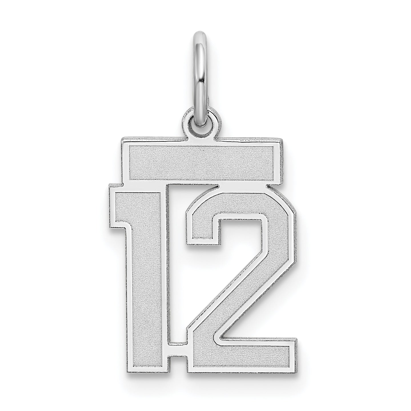 Sterling Silver/Rhodium-plated Satin Number 12 Charm Main image