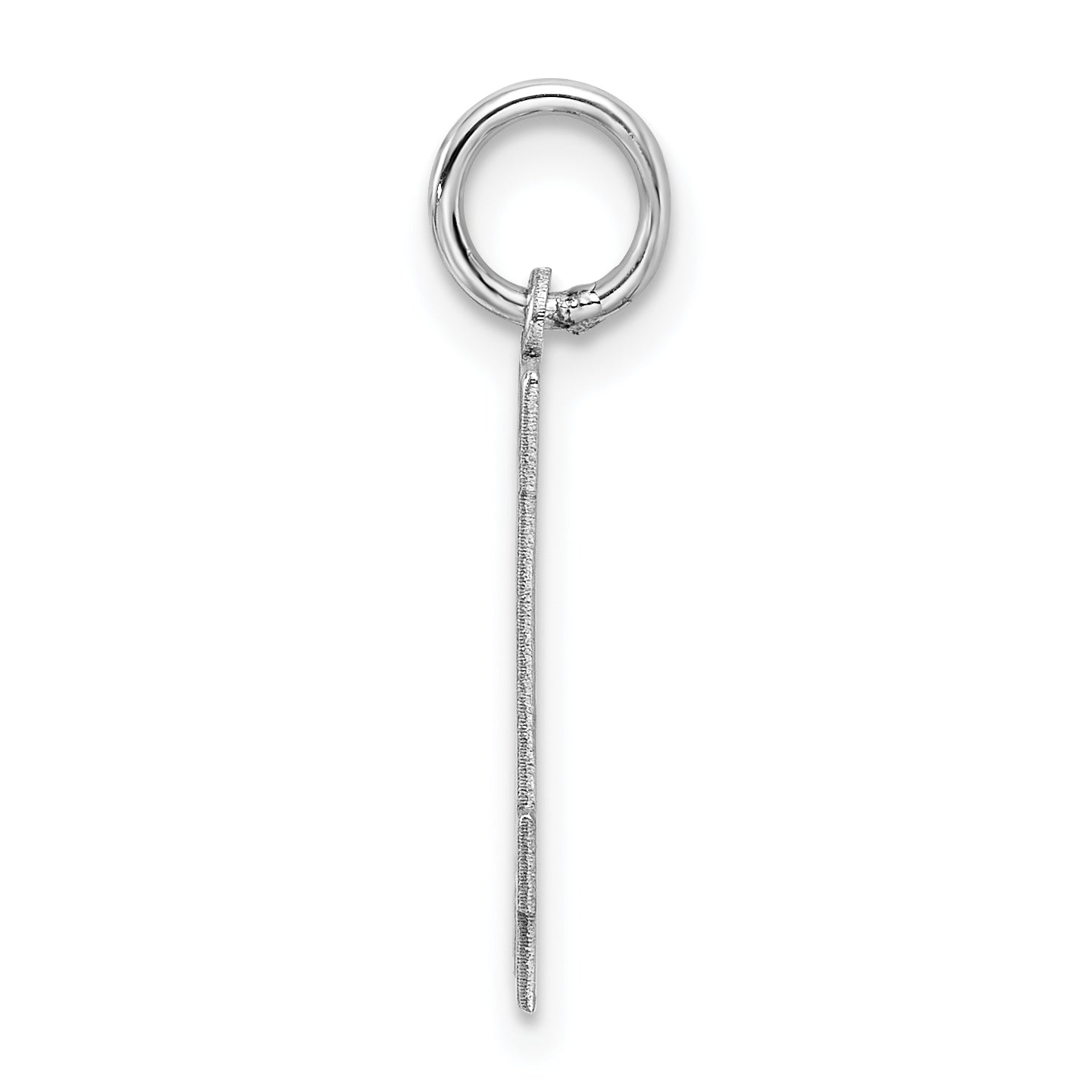 Sterling Silver Rhodium-plated Small Satin Number 14 Charm Secondary image