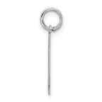 Sterling Silver Rhodium-plated Small Satin Number 14 Charm