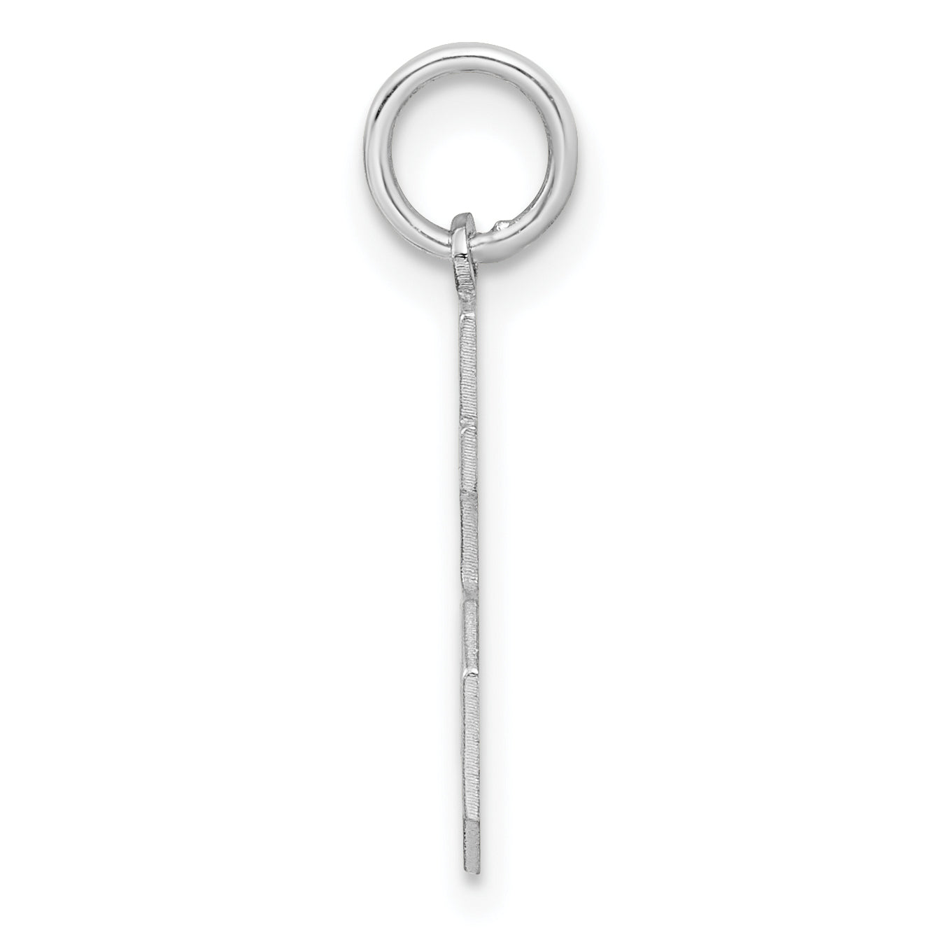 Sterling Silver Rhodium-plated Small Satin Number 15 Charm Secondary image