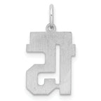 Sterling Silver Rhodium-plated Small Satin Number 15 Charm