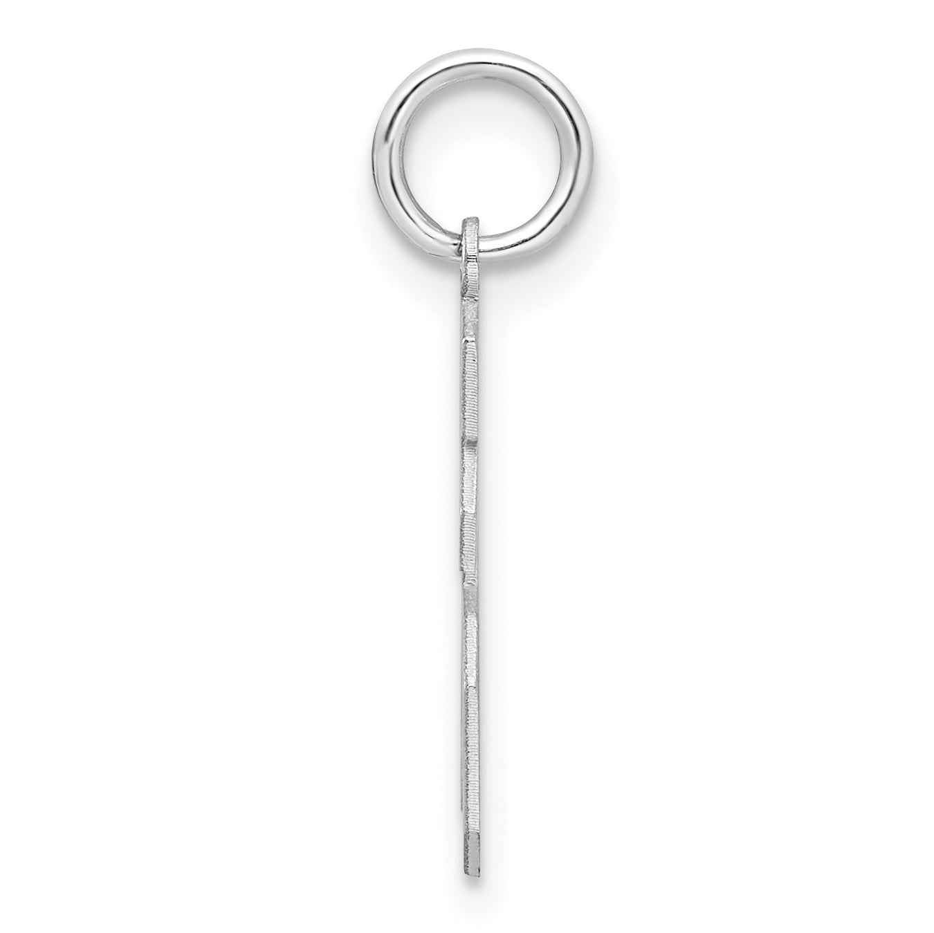 Sterling Silver Rhodium-plated Small Satin Number 16 Charm Secondary image