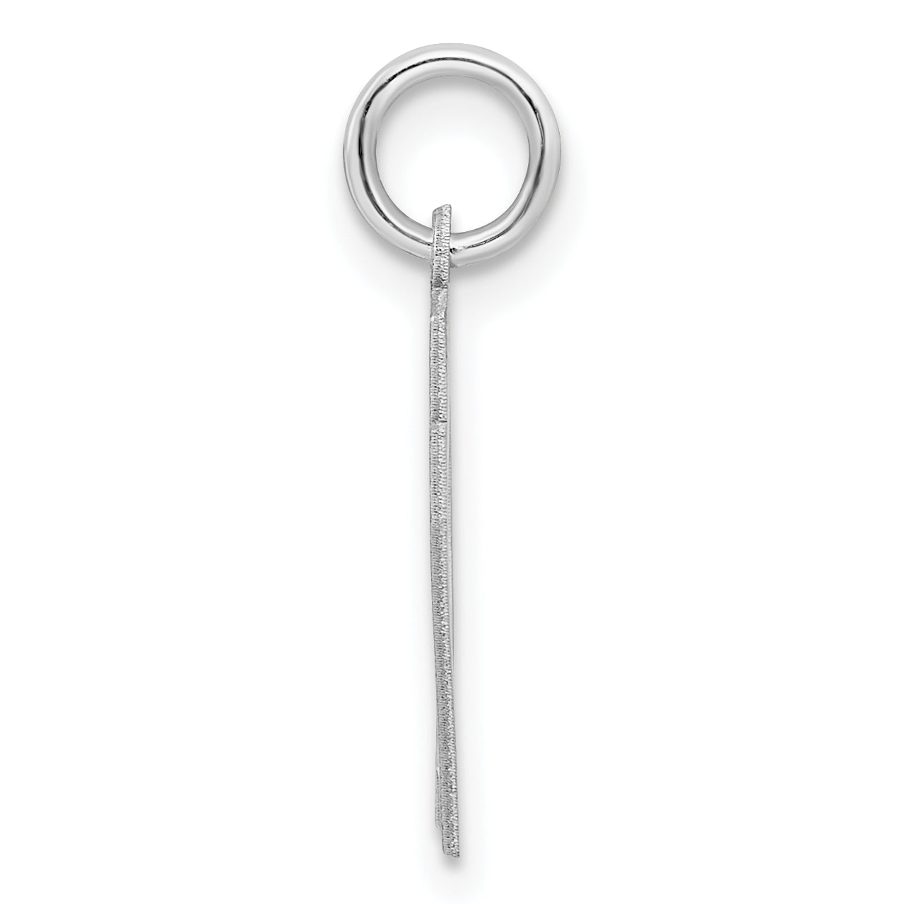 Sterling Silver Rhodium-plated Small Satin Number 17 Charm Secondary image