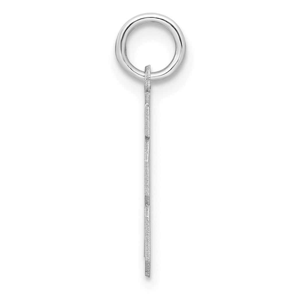 Sterling Silver Rhodium-plated Small Satin Number 18 Charm
