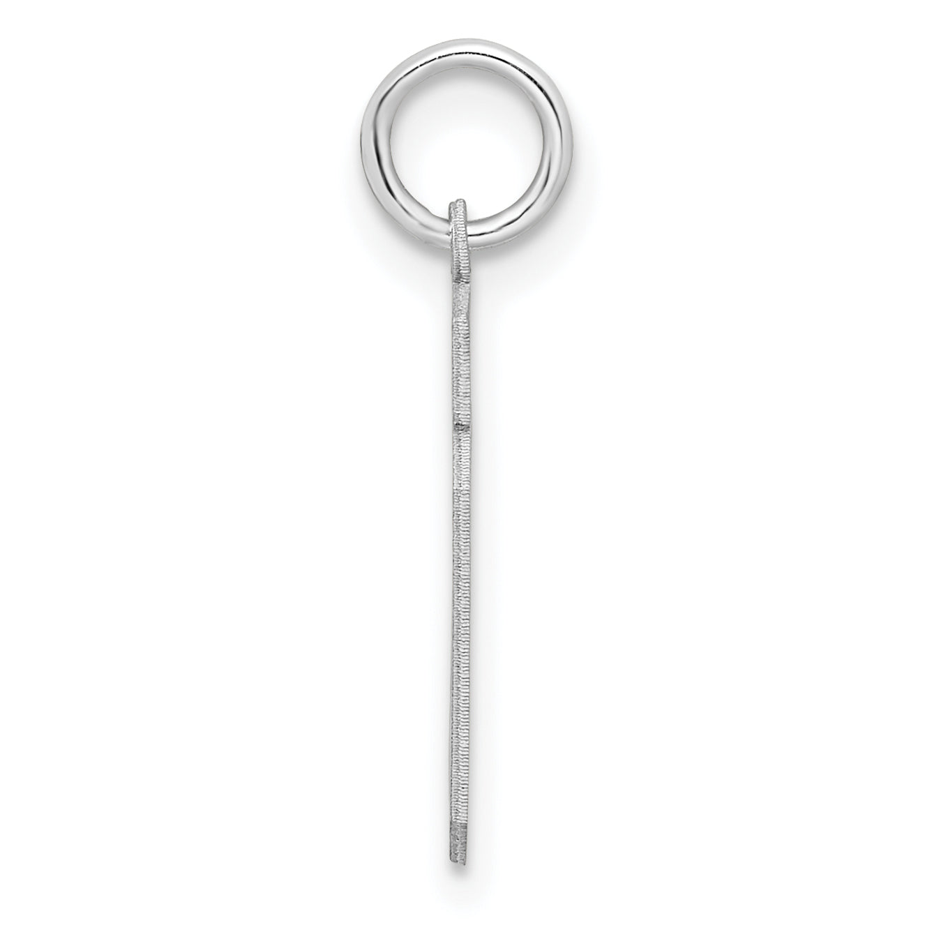 Sterling Silver Rhodium-plated Small Satin Number 19 Charm Secondary image