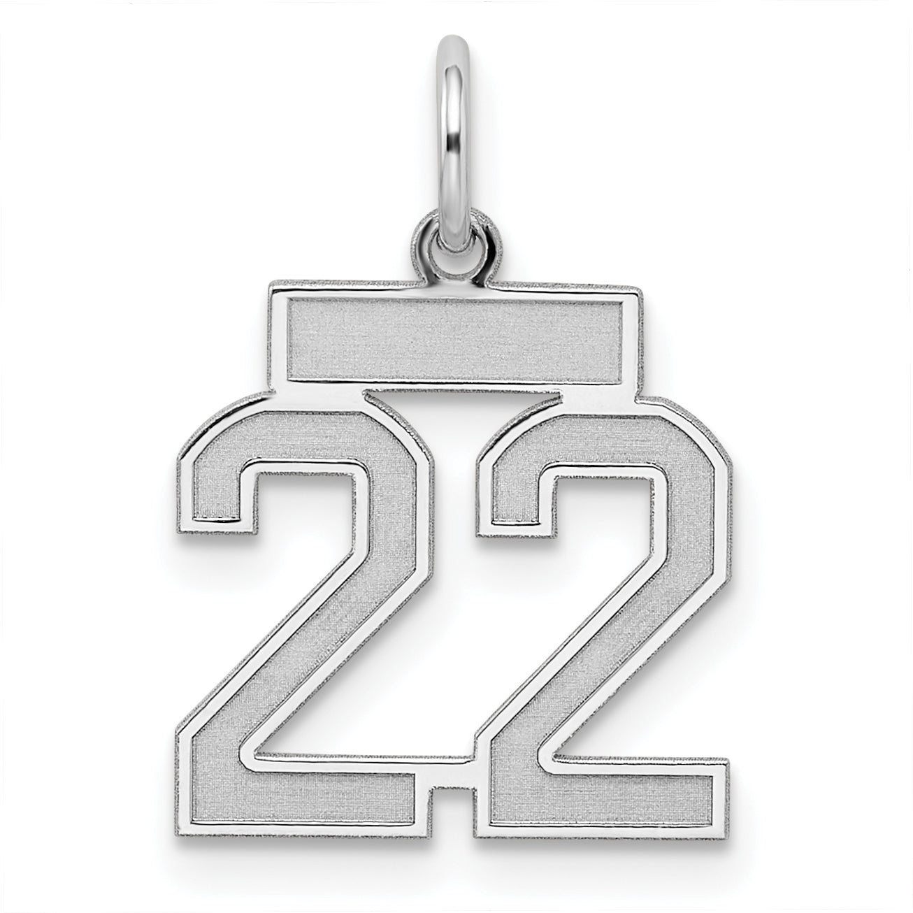 Sterling Silver/Rhodium-plated Satin Number 22 Charm Main image