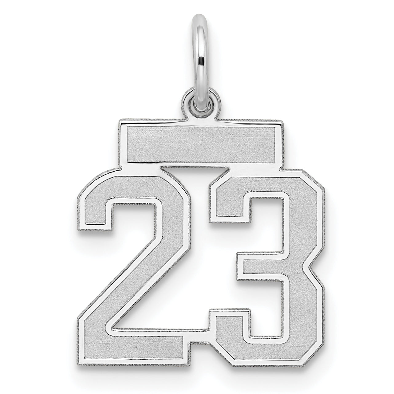 Sterling Silver/Rhodium-plated Satin Number 23 Charm Main image