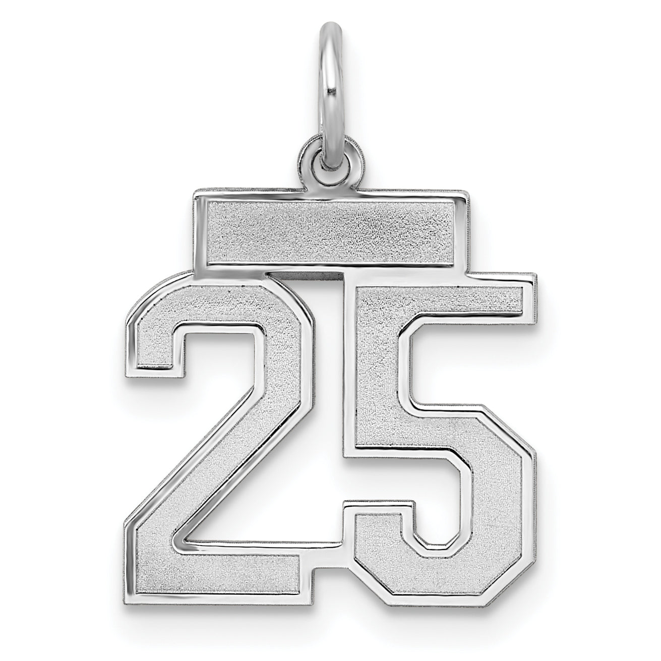 Sterling Silver/Rhodium-plated Satin Number 25 Charm Main image