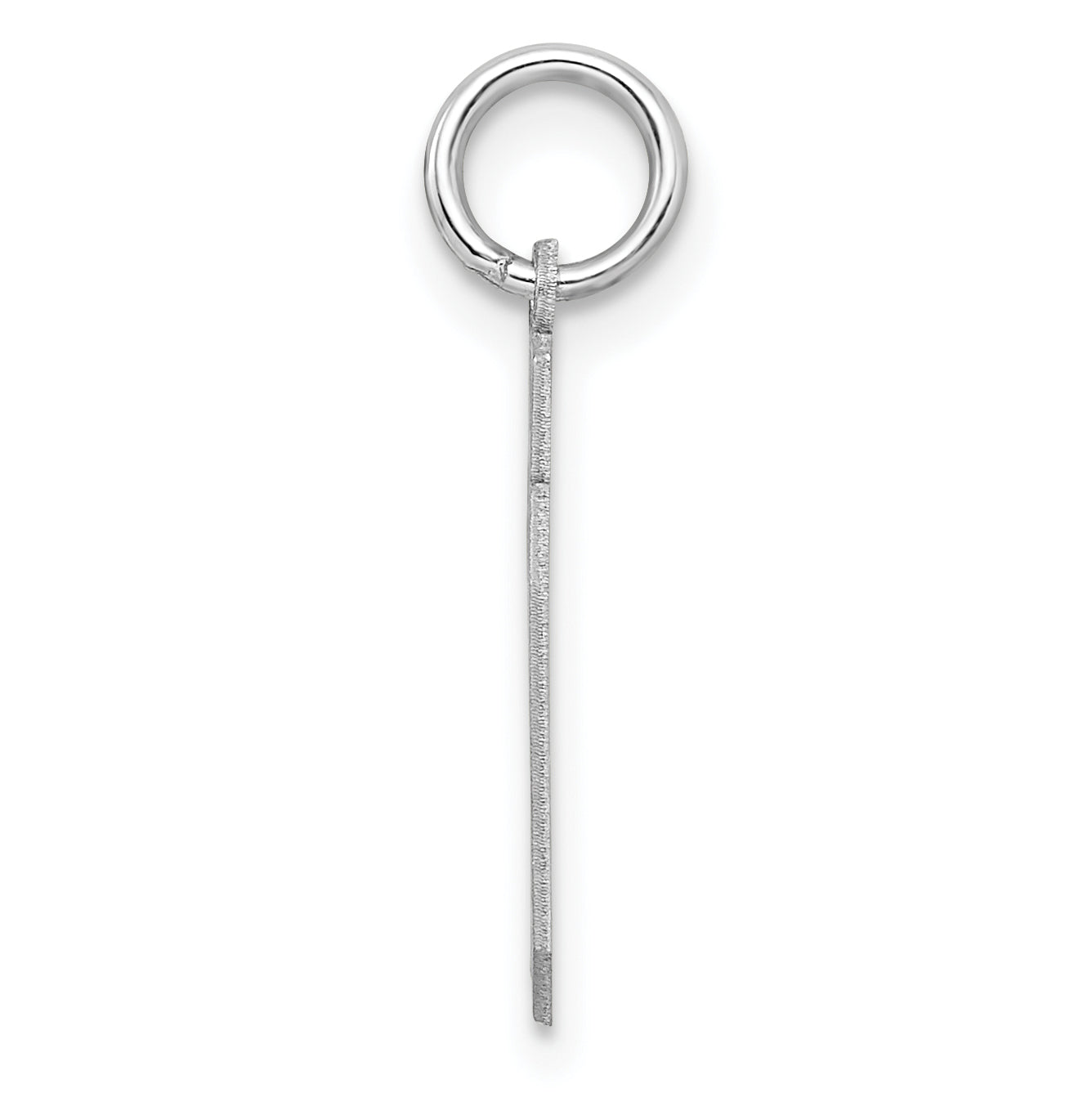 Sterling Silver Rhodium-plated Small Satin Number 30 Charm Secondary image