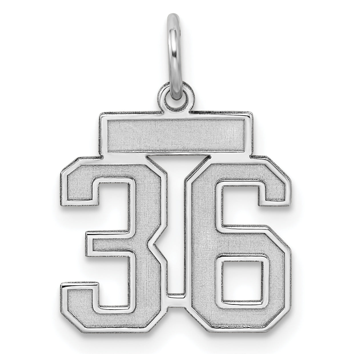 Sterling Silver/Rhodium-plated Satin Number 36 Charm Main image