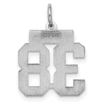 Sterling Silver Rhodium-plated Small Satin Number 38 Charm