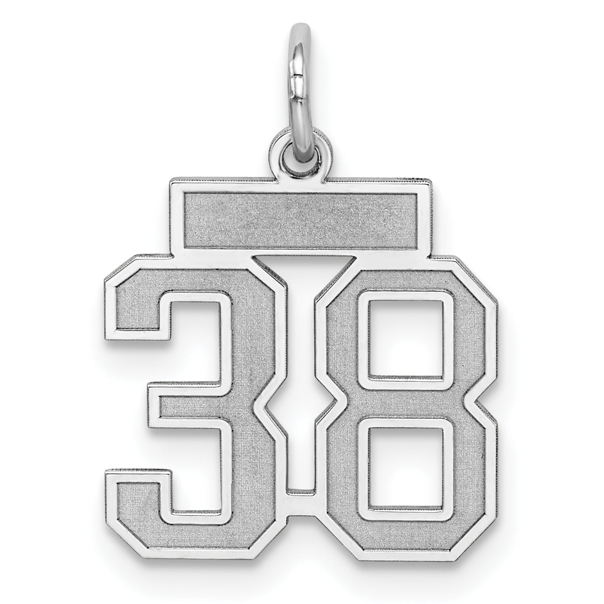 Sterling Silver/Rhodium-plated Satin Number 38 Charm Main image