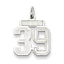 Sterling Silver/Rhodium-plated Satin Number 39 Charm