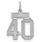 Sterling Silver/Rhodium-plated Satin Number 40 Charm