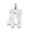 Sterling Silver/Rhodium-plated Satin Number 41 Charm