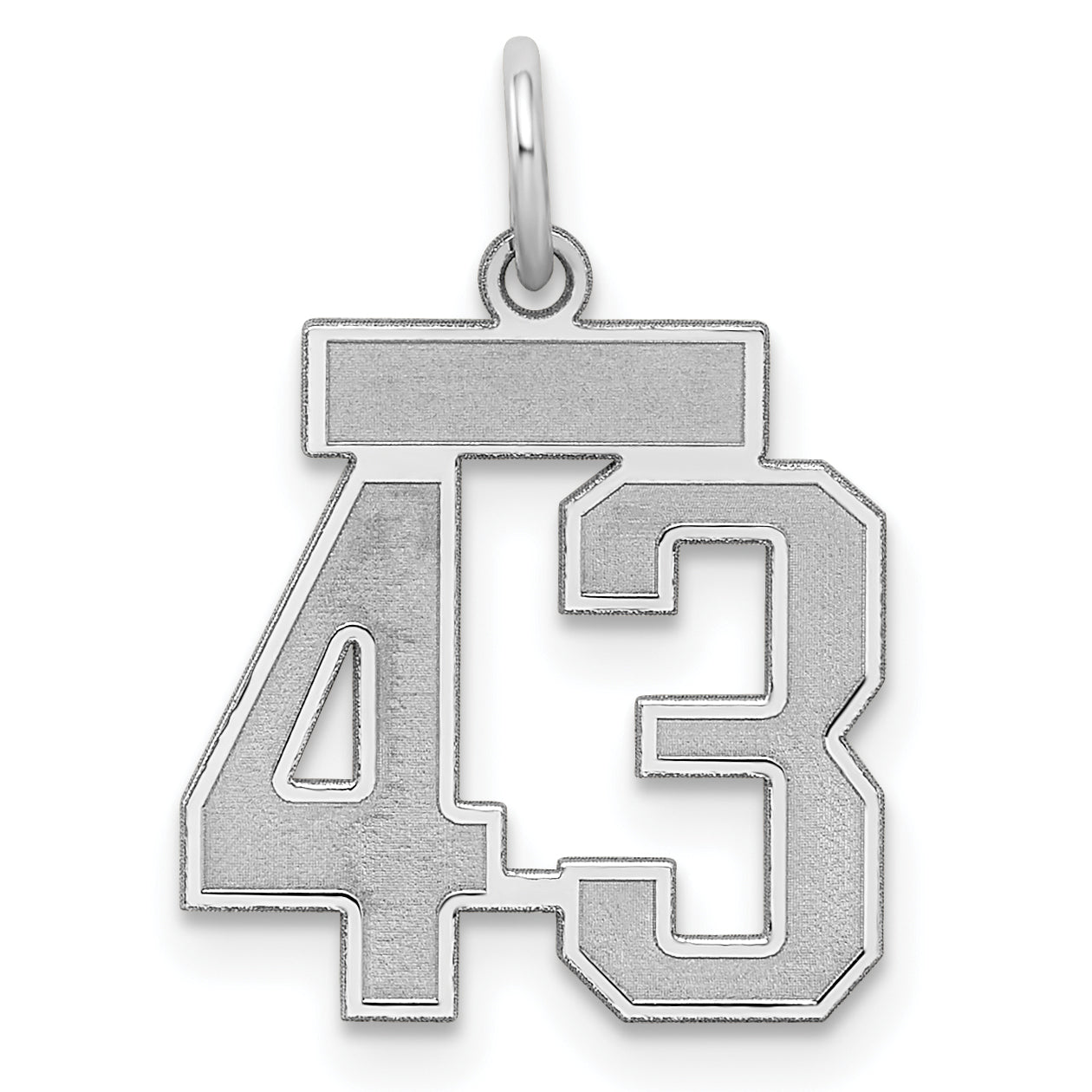 Sterling Silver/Rhodium-plated Satin Number 43 Charm Main image
